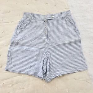 Vintage Johnny Was Pure Linen Gingham Shorts